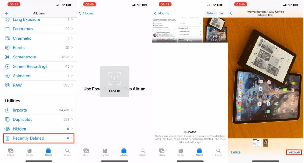 河北苹果14维修分享 iPhone14 上恢复已删除的照片 