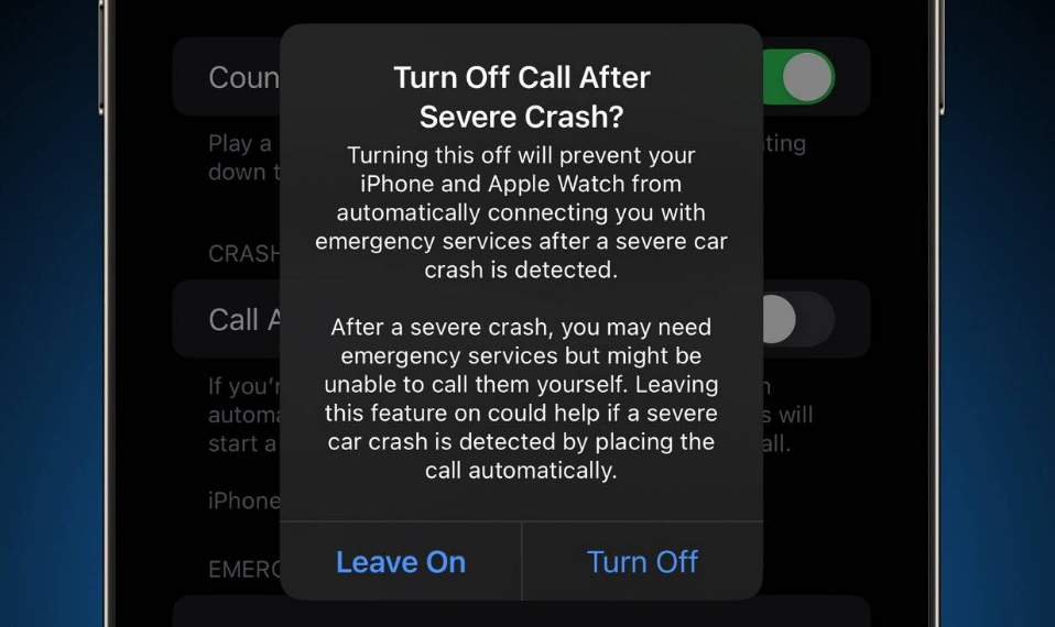 河北苹果14维修分享 iPhone 14 和 Apple Watch 上关闭崩溃检测 