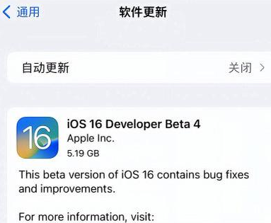 河北苹果手机维修分享iOS16 Beta4 更新内容及升级建议 